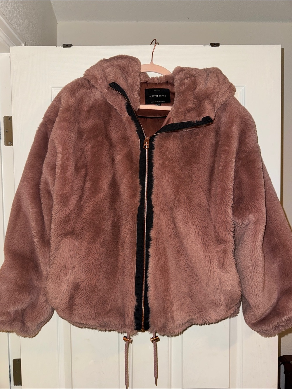 Lucky Brand Teddy Jacket in Dusty Rose